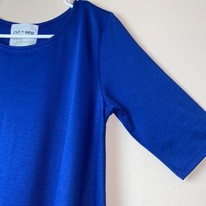 Cut & Sew Blue Dress